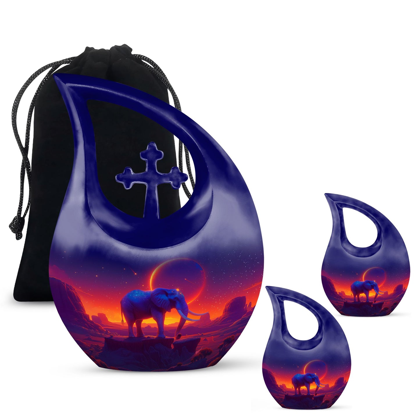 10-inch Elephant Themed Memorial Urn