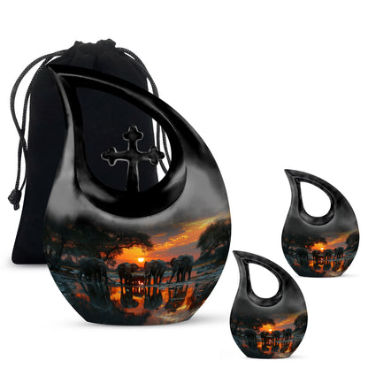 Personalized Elephant Cremation Urn for Men - 10-inch, 200 cu in - Yatskia