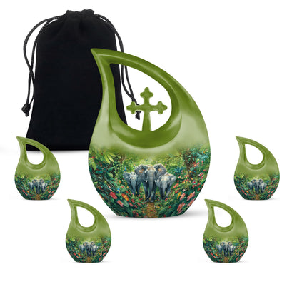 10 inch Elephant Family Urn