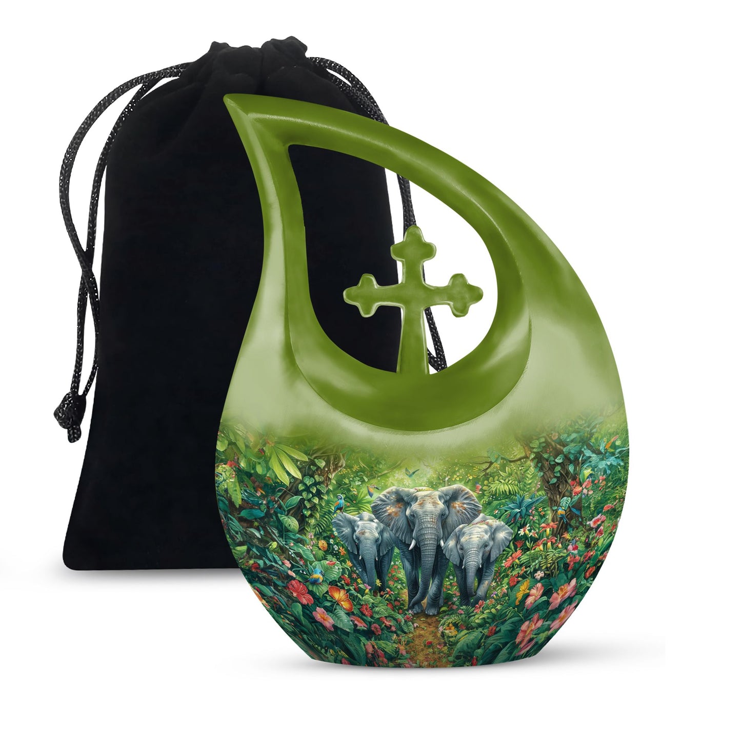 Personalized Elephant Memorial Urn for Adults - 10-inch, 200 cu in - Yatskia