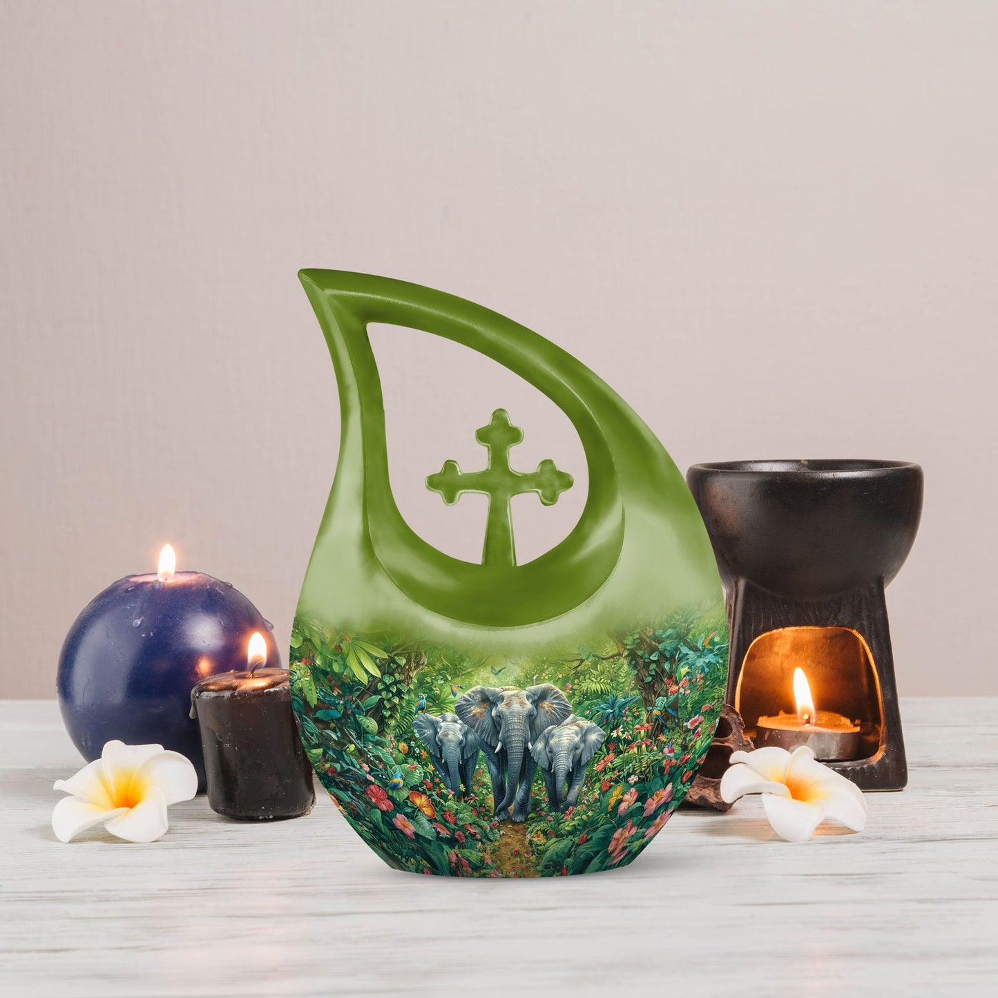10 inch Elephant Family Urn