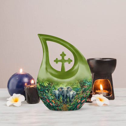 10 inch Elephant Family Urn