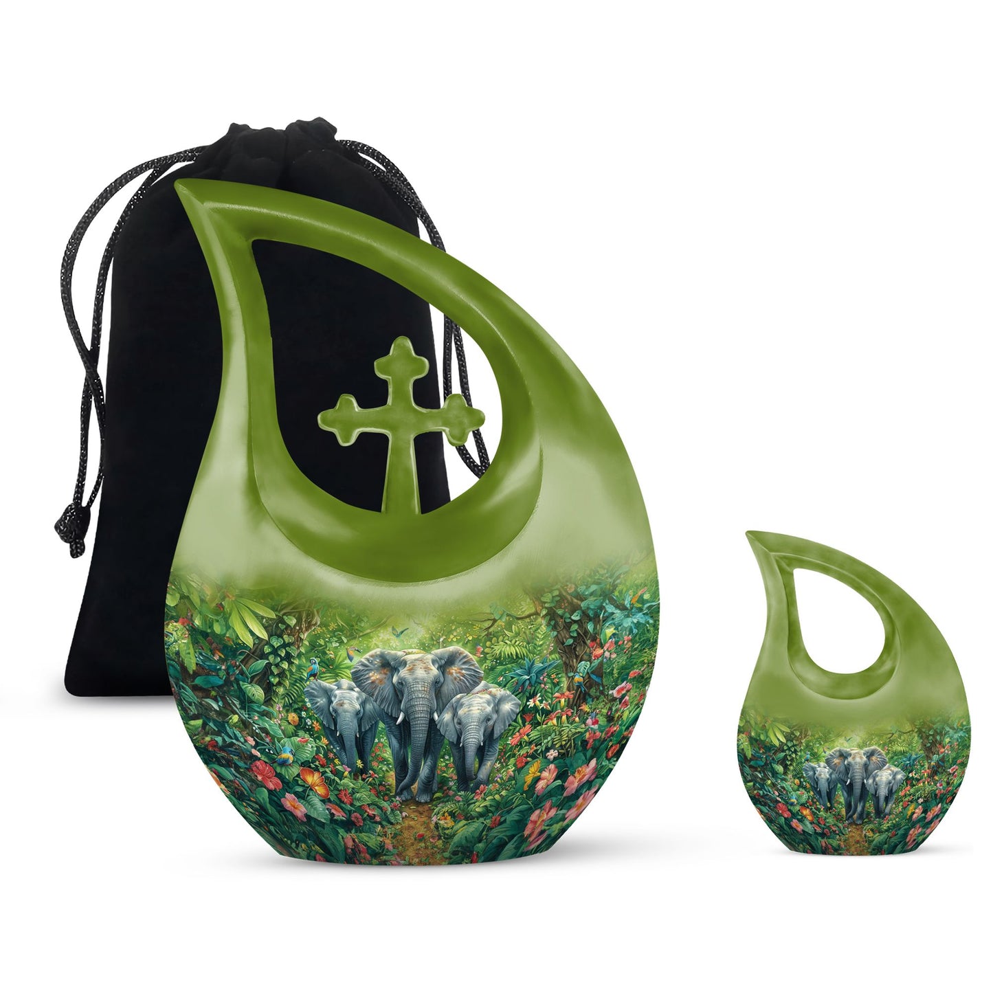 Personalized Elephant Memorial Urn for Adults - 10-inch, 200 cu in - Yatskia