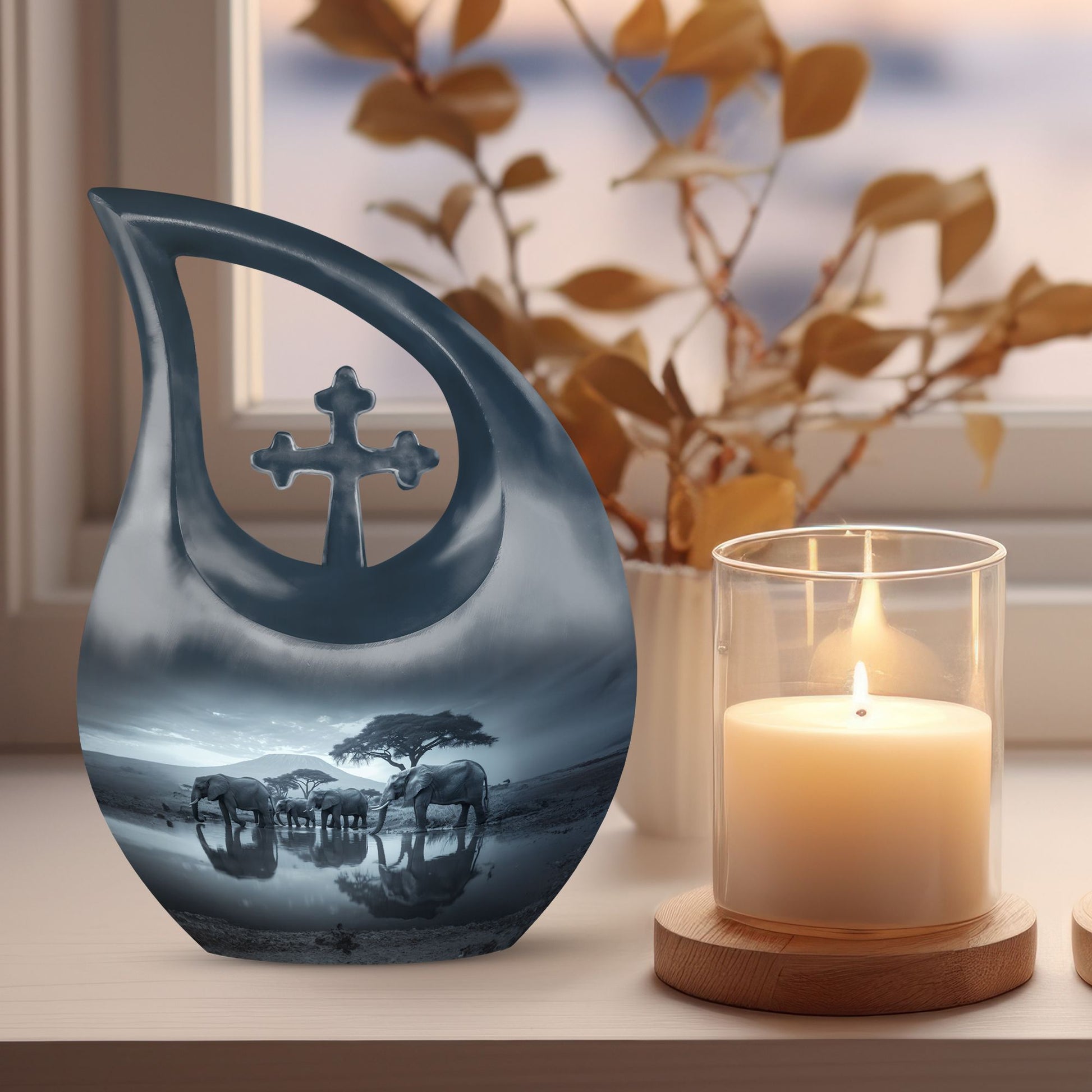 10-inch Elephant Family Urn