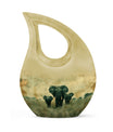 10-inch Elephant Family Cross Drop Urn