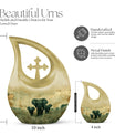 10-inch Elephant Family Cross Drop Urn