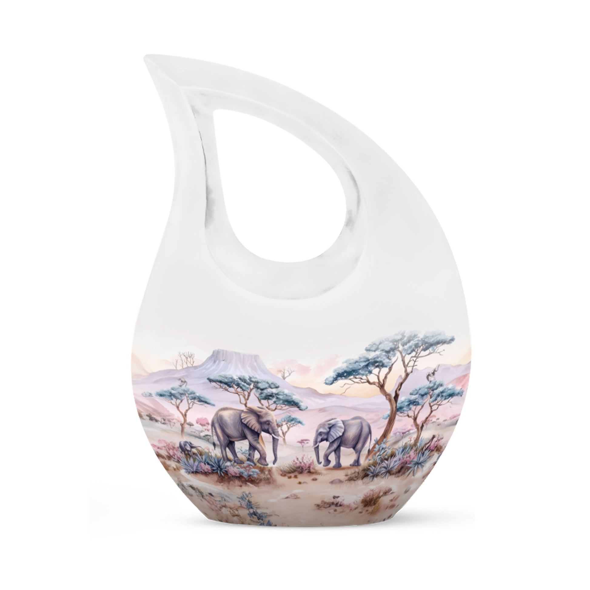 10-inch Elephant Family themed Urn