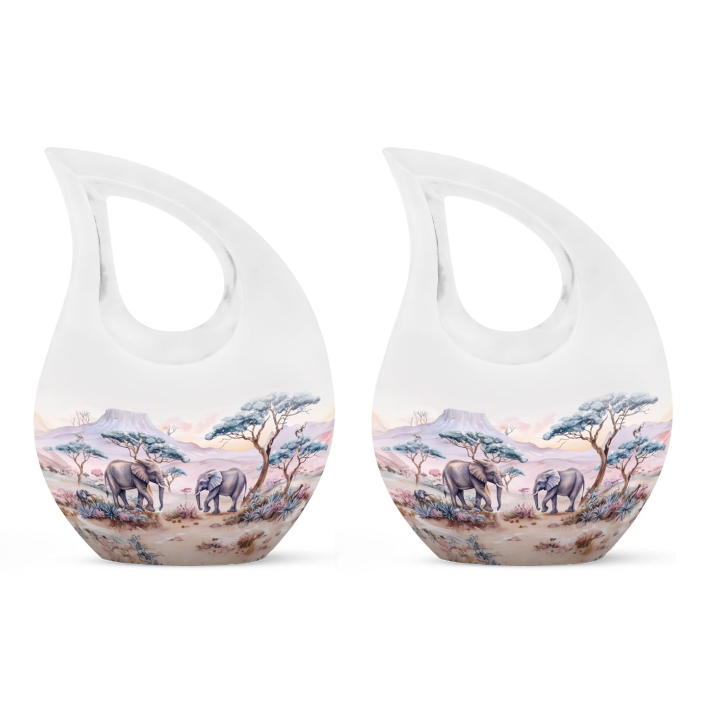 10-inch Elephant Family themed Urn