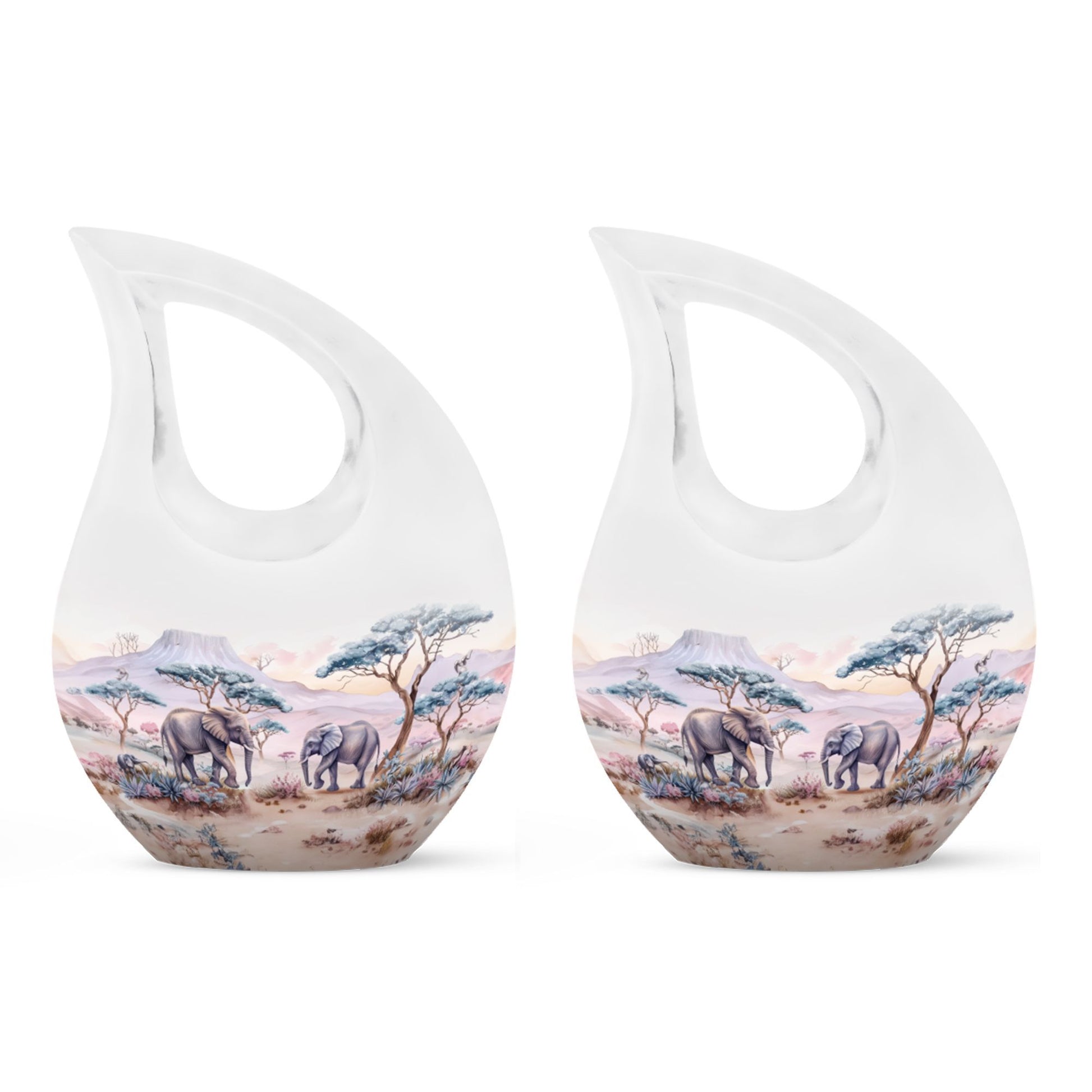 10-inch Elephant Family themed Urn