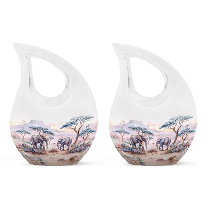 10-inch Elephant Family themed Urn
