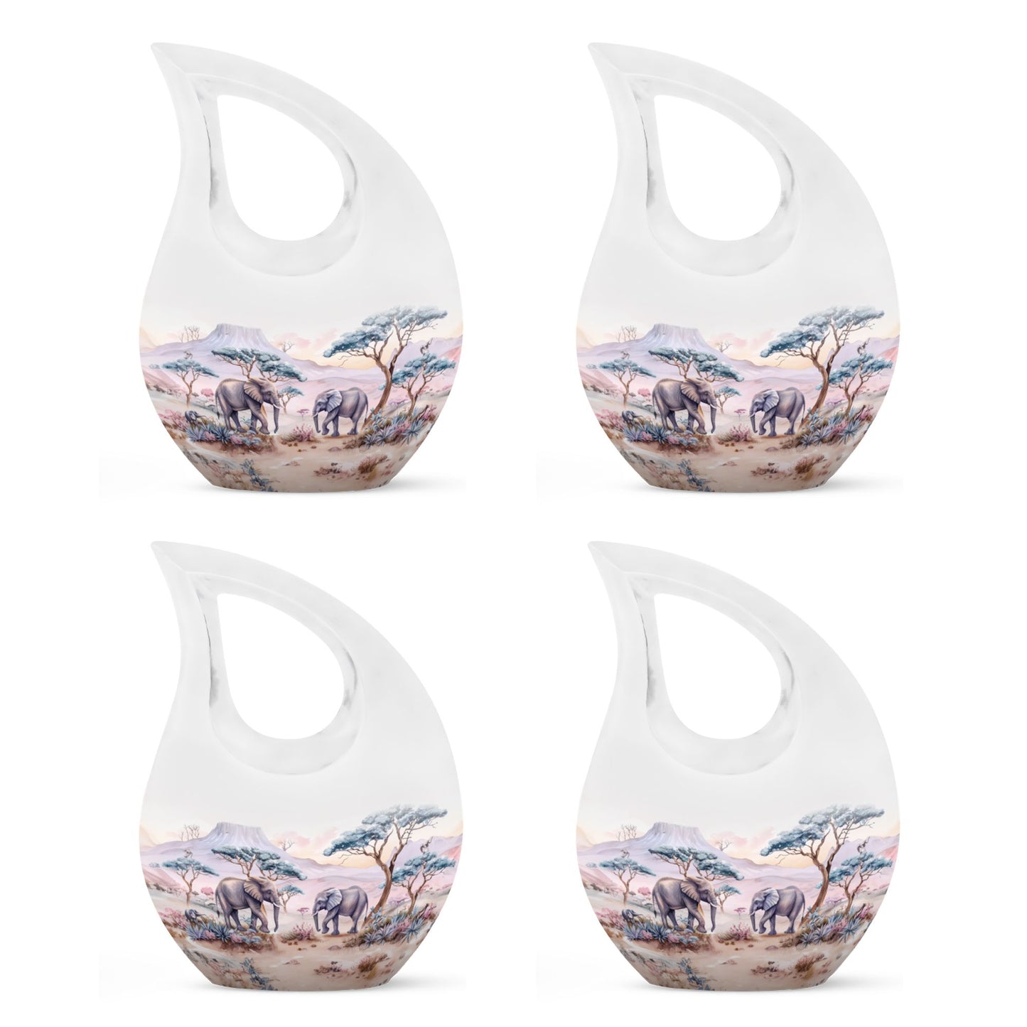 10-inch Elephant Family themed Urn