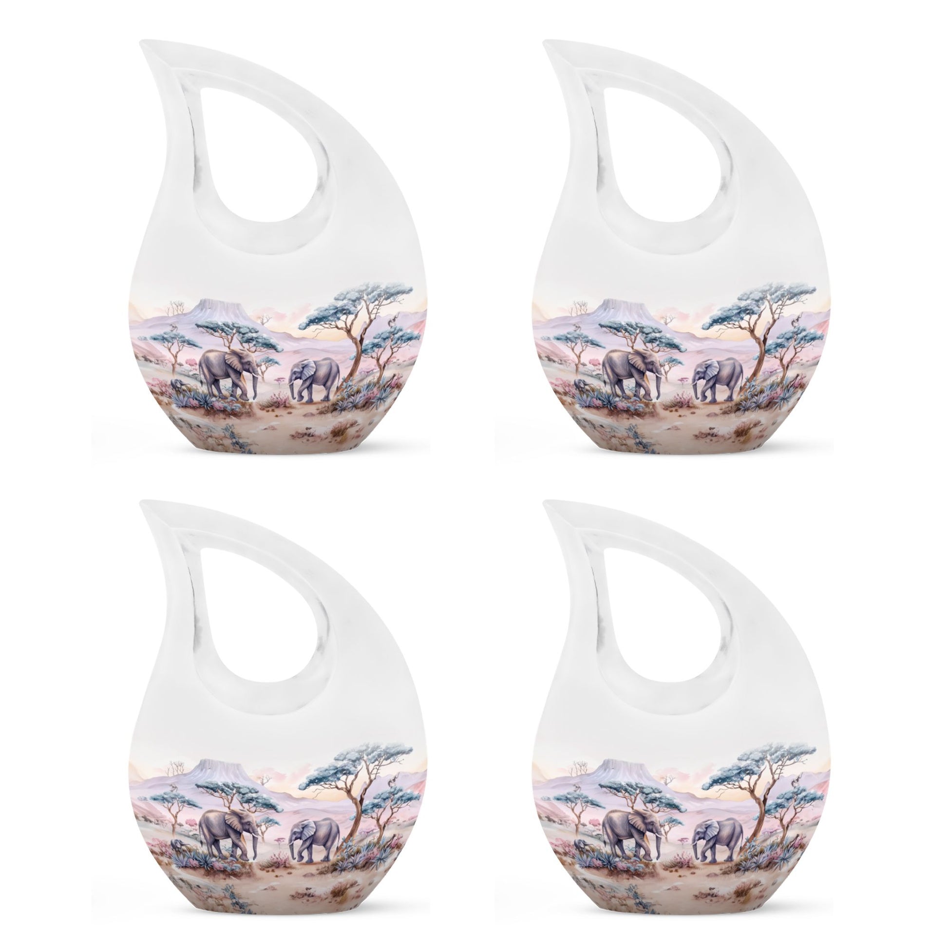 10-inch Elephant Family themed Urn