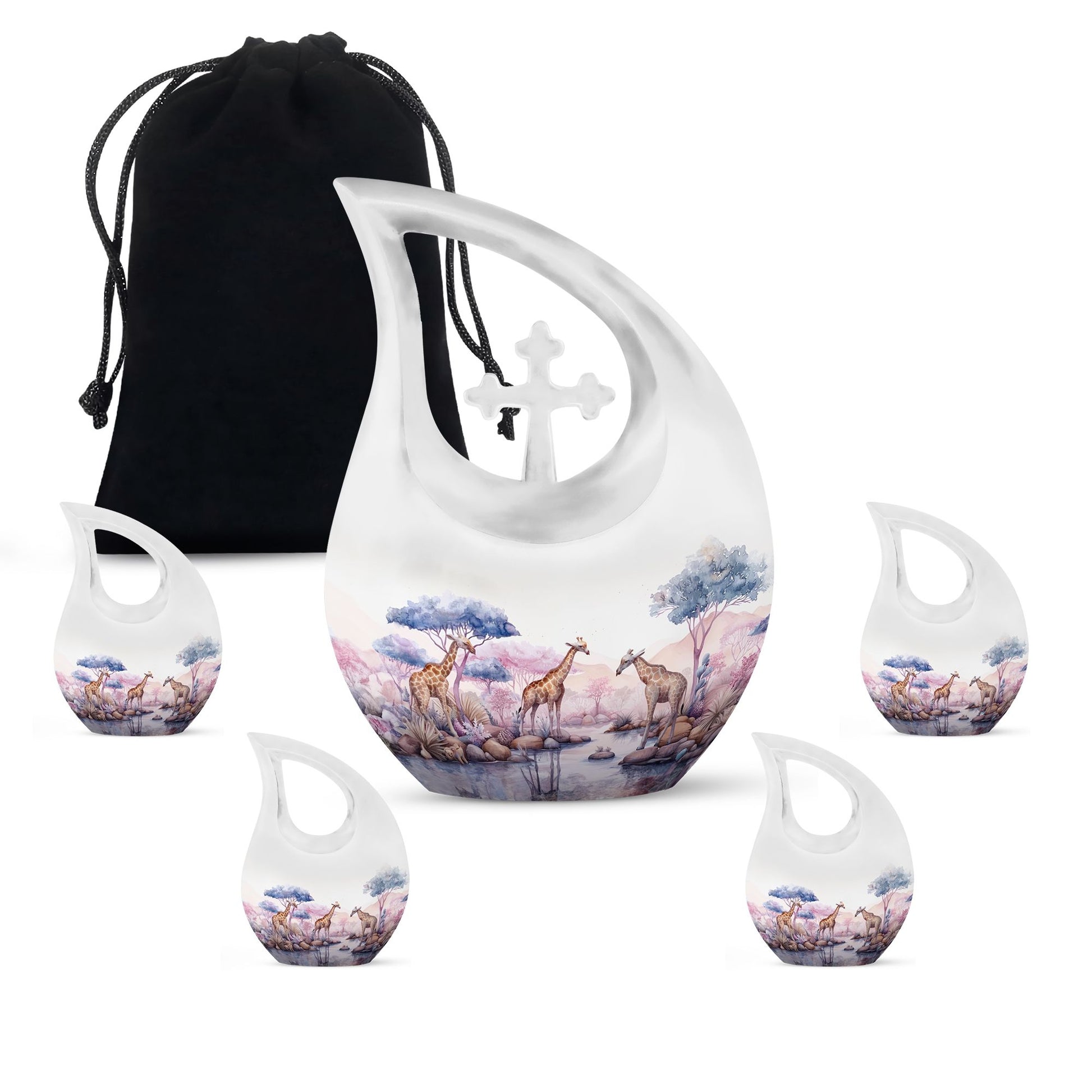 Elephant Family Urn: Cremation Container For Cremated Human Ashes