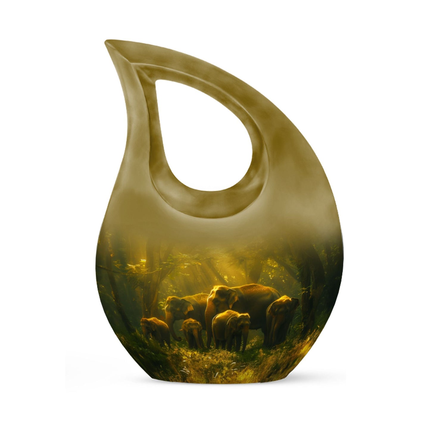 10 Inch Elephant Family Large Urn