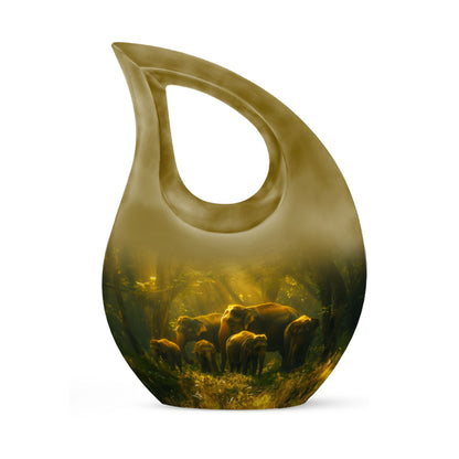 10 Inch Elephant Family Large Urn
