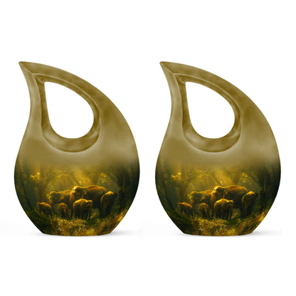 10 Inch Elephant Family Large Urn