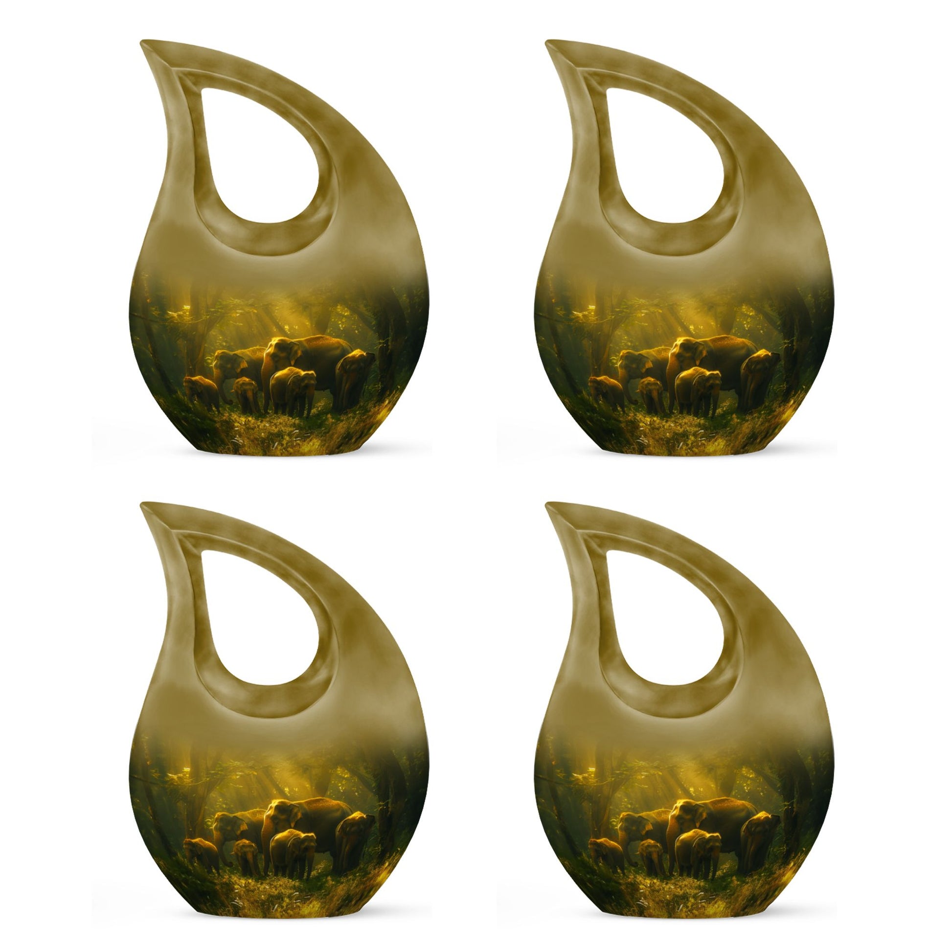 10 Inch Elephant Family Large Urn