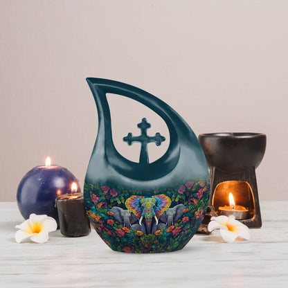10-inch Elephant Family Urn