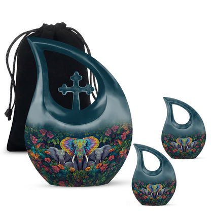 Personalized Elephant Memorial Urn for Human Ashes - 10-inch, 200 cu in - Yatskia