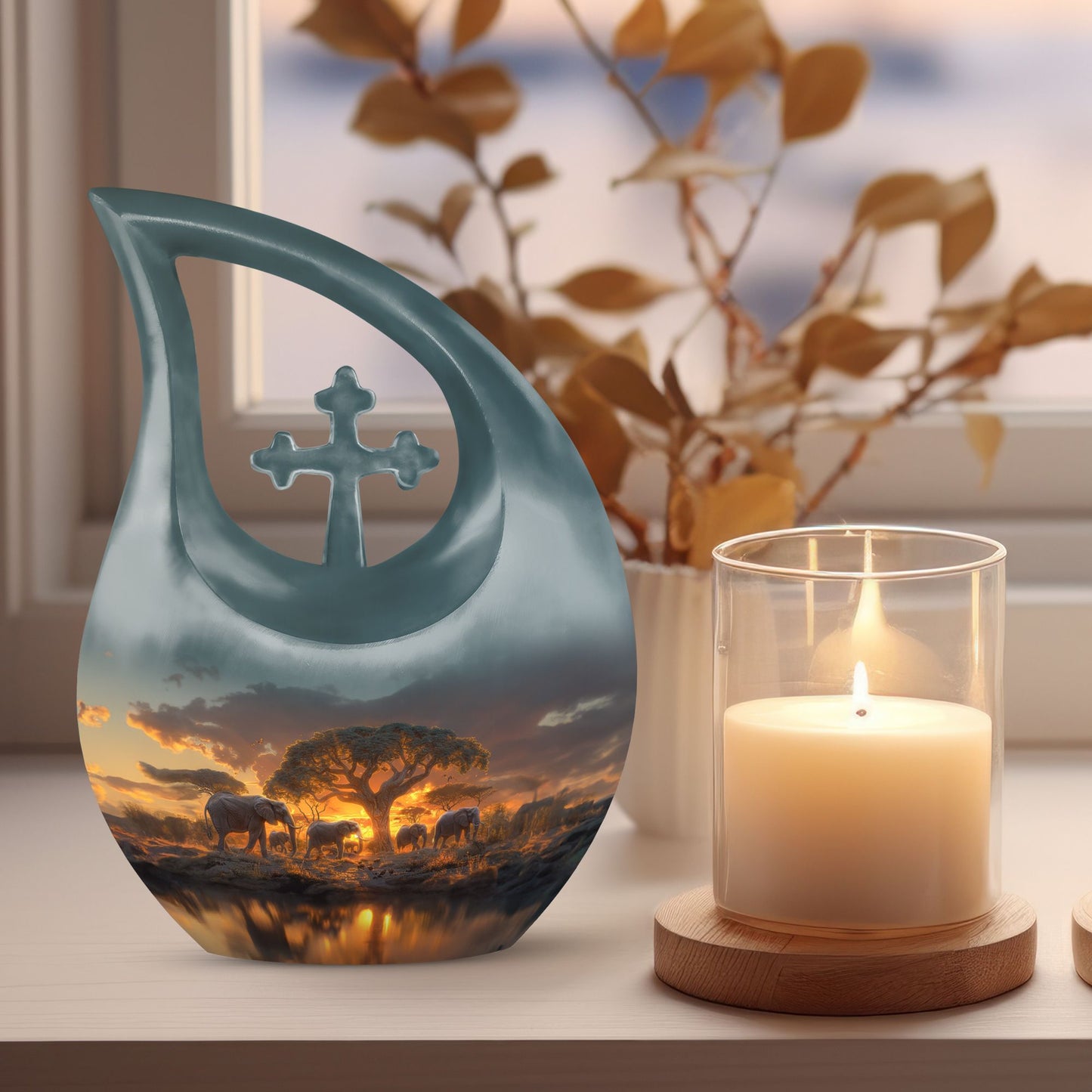 10-inch Elephant Family Urn