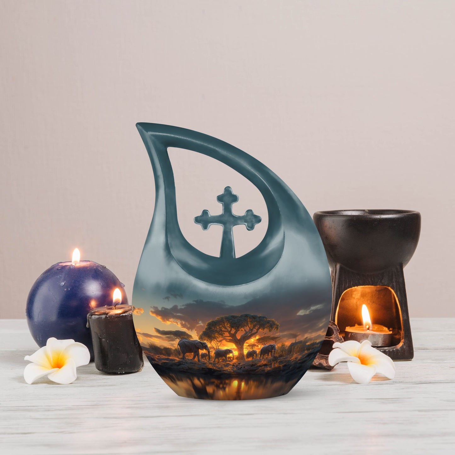 10-inch Elephant Family Urn