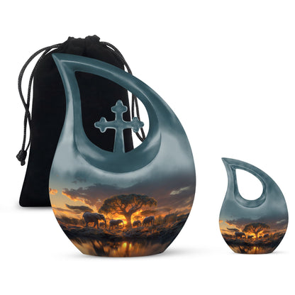 10-inch Elephant Family Urn