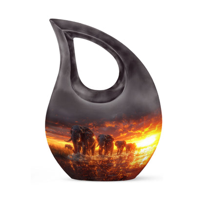 10-inch Elephant Family Urn