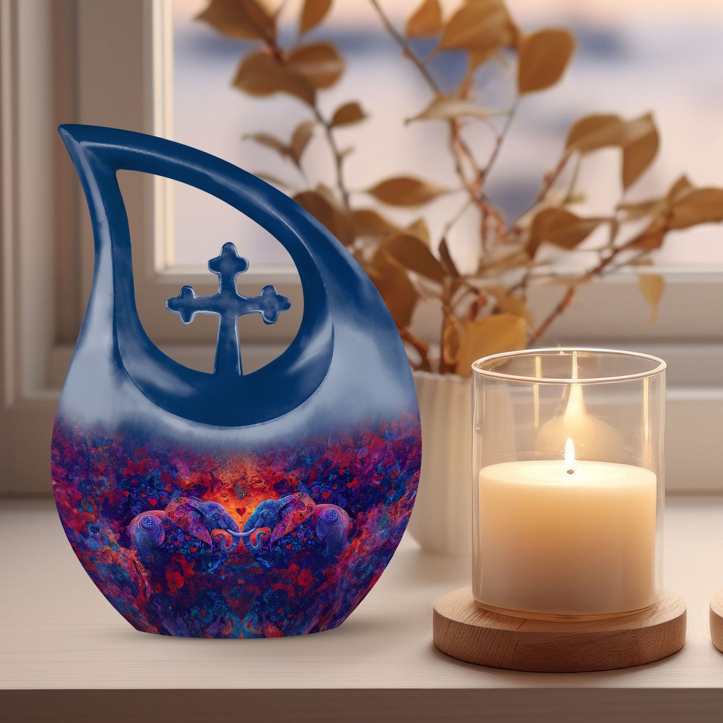 10-inch Elephant Family Urn