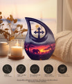 10-inch Elephant Family-themed Aluminum Cross Drop Memorial Urn
