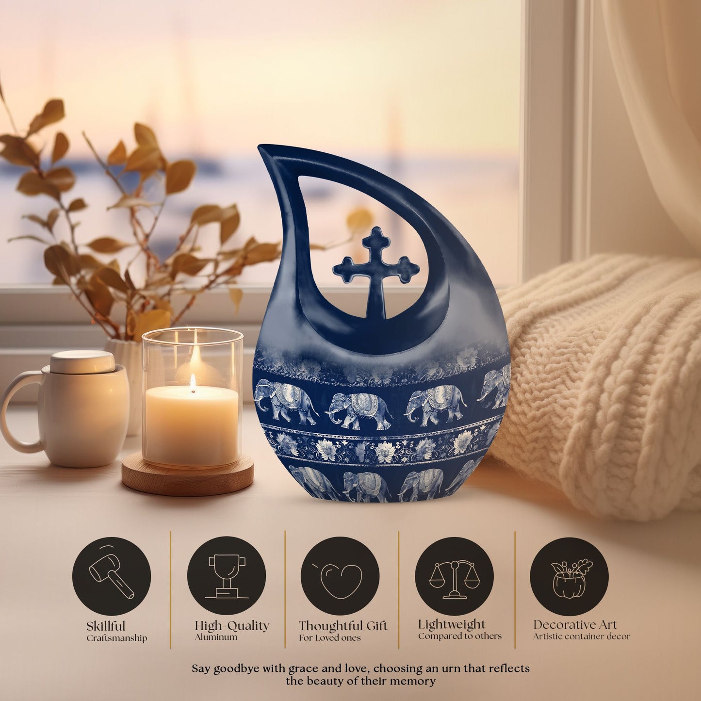 Affordable 10-inch Elephant Family Urn