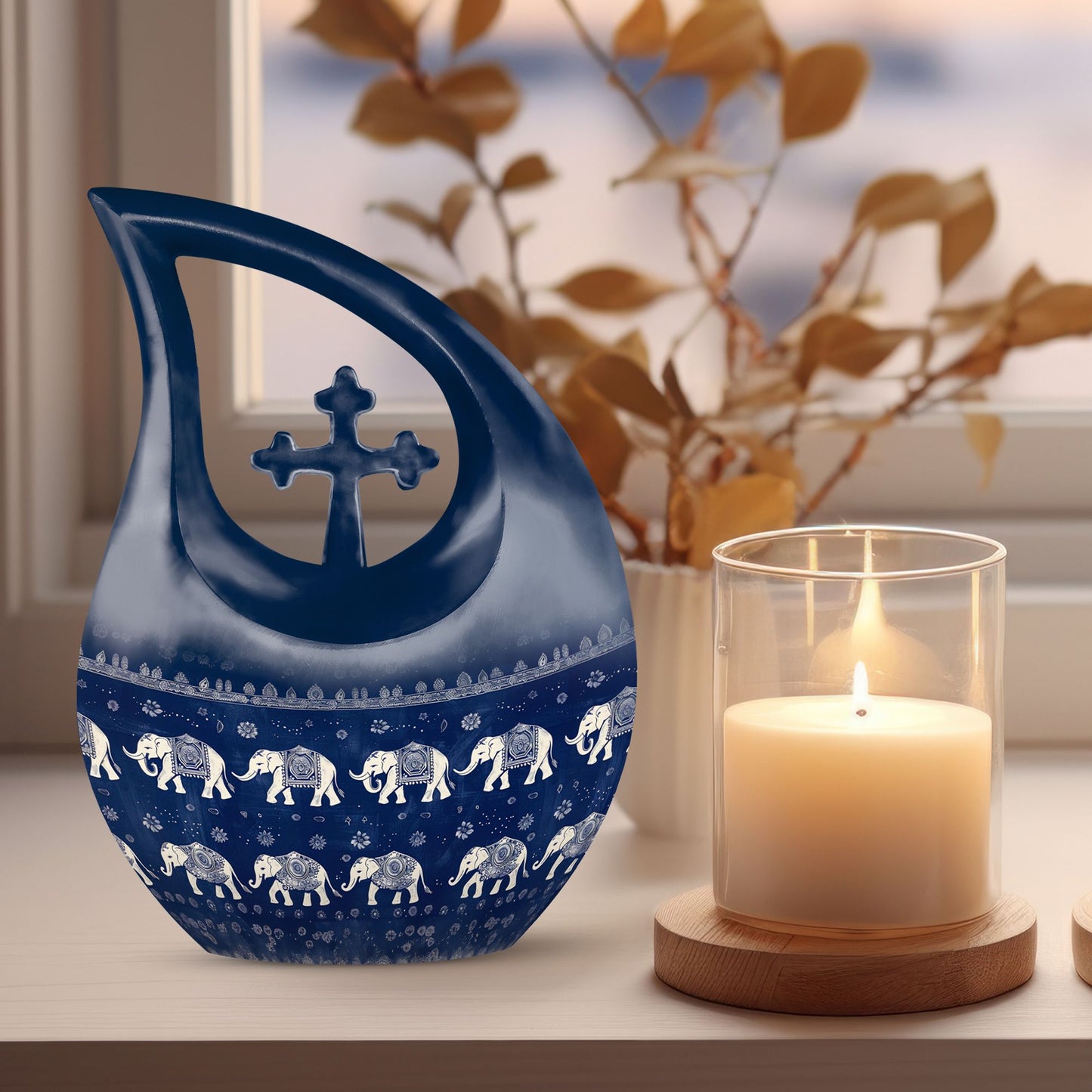 10-inch Elephant Family Memorial urn