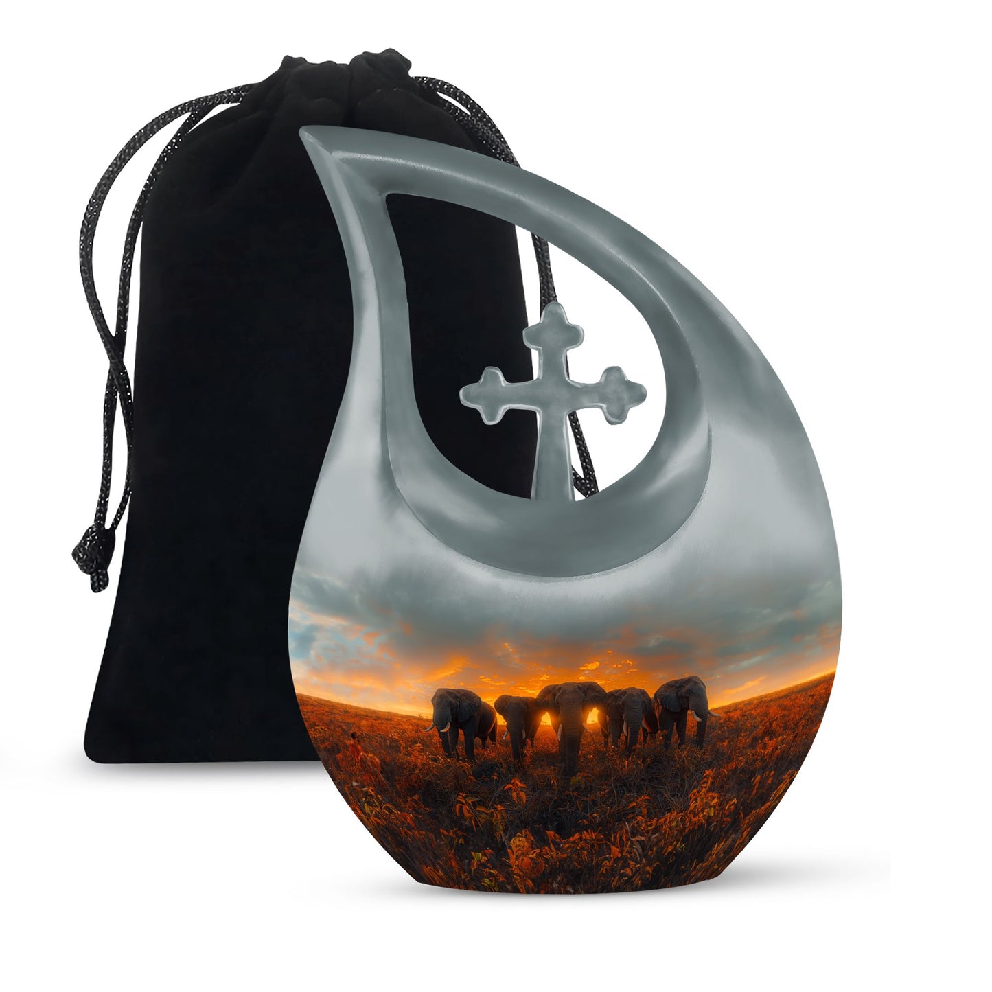 10-inch Elephant Family Urn