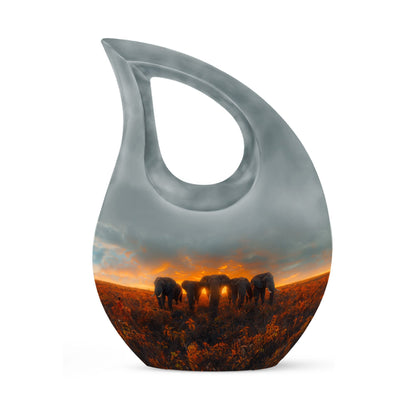 10-inch Elephant Family Urn