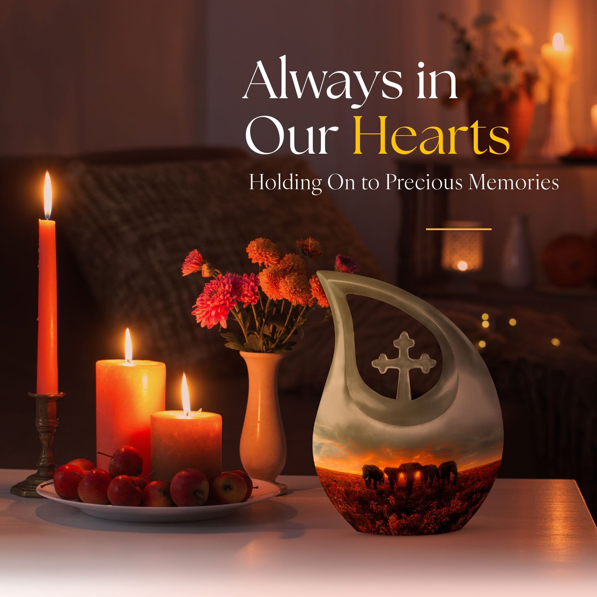 10-inch Elephant Family Urn