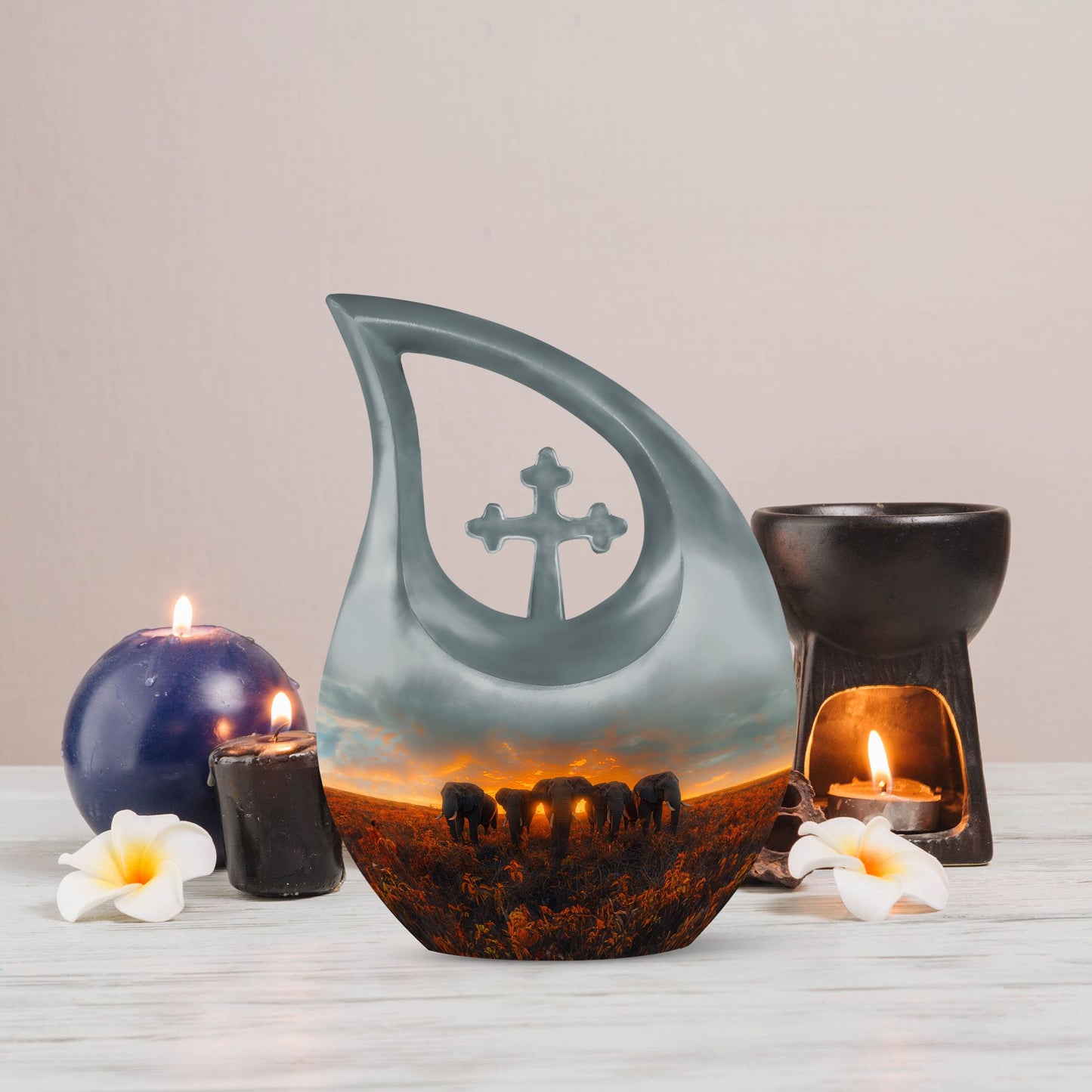 10-inch Elephant Family Urn