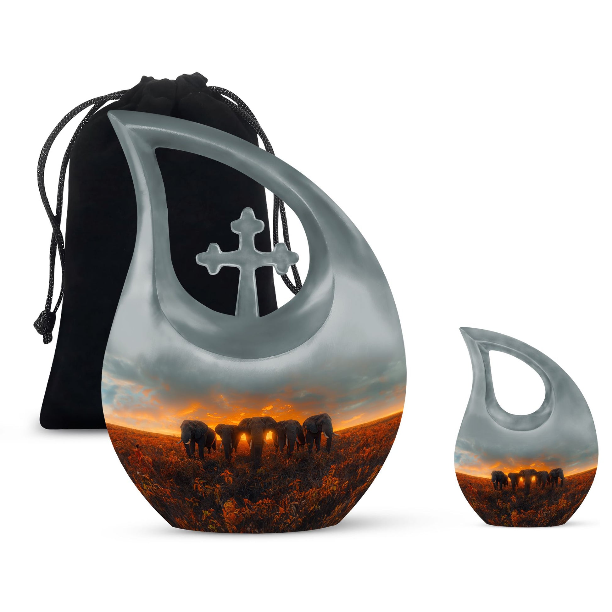 Elephant Family Tribute: Affordable Cremation Urn for Loved Ones