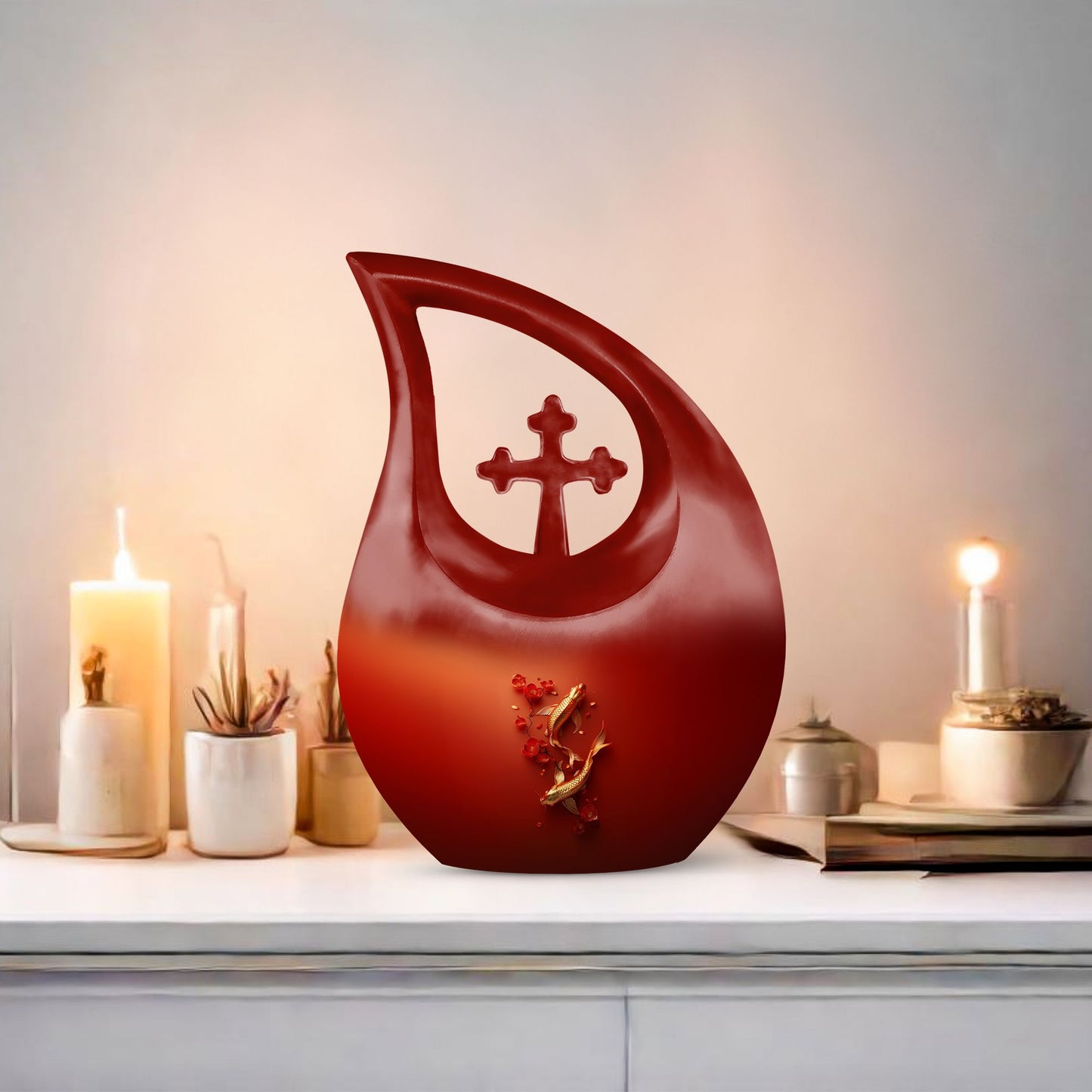 10-inch Gold Fish Urn