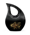 10-inch gold fish cross drop memorial urn
