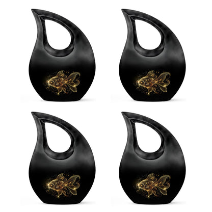 10-inch gold fish cross drop memorial urn