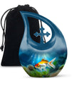 Gold Fish Design Cross Drop Funeral Urn