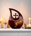 Gold Fish themed Cross Drop Mini Urn
