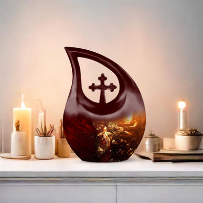Gold Fish themed Cross Drop Mini Urn