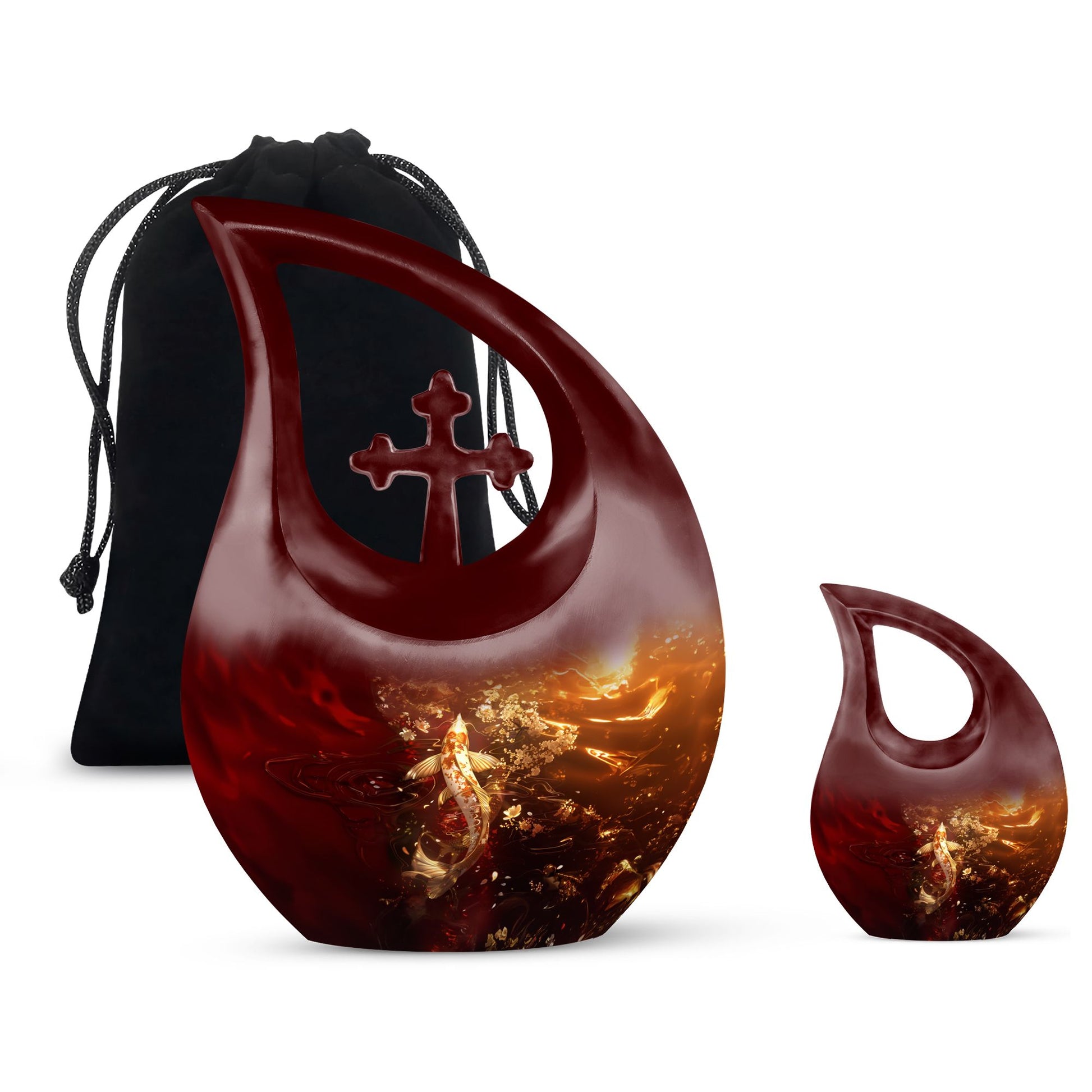 Honor Memorium Gold Fish Miniature Urn - Tribute to Eternity
