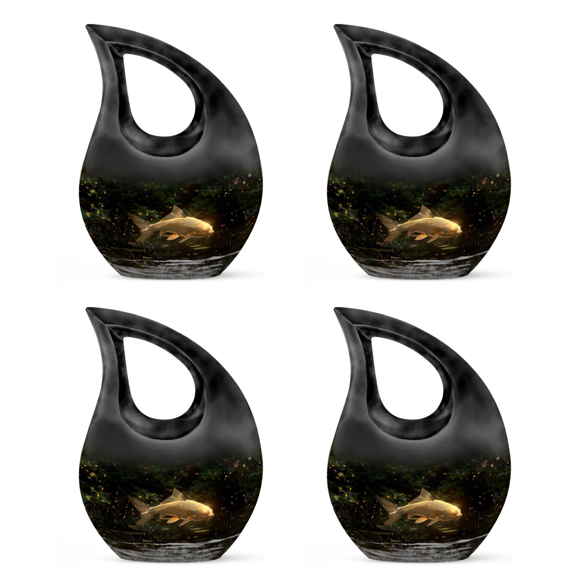 10-inch Gold Fish Urn