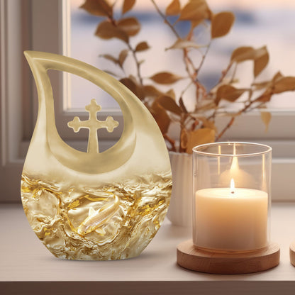 10-Inch Gold Fish Mini Urn