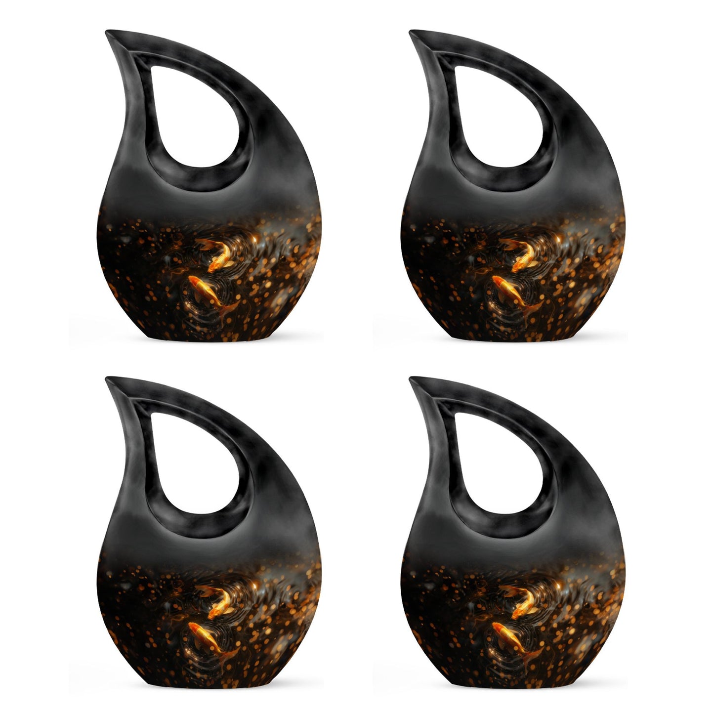 10-inch Gold Fish Urn