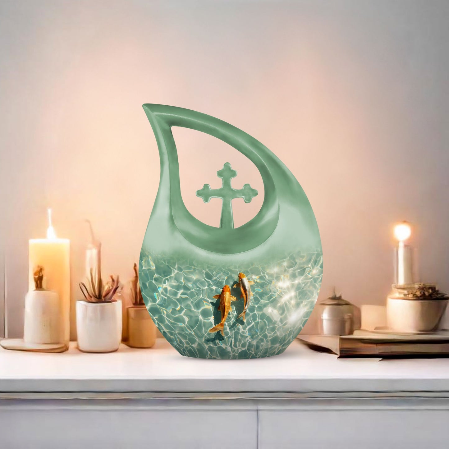 Gold Fish Urn 