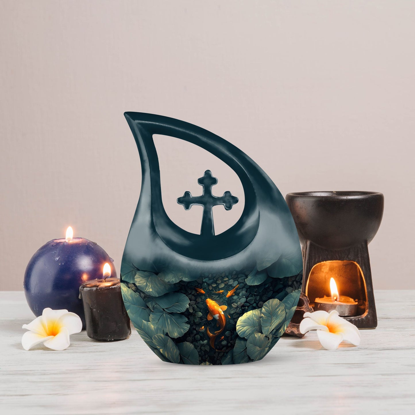 10 inch Gold Fish Urn