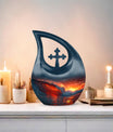 Ocean Waves Cross Drop Urn