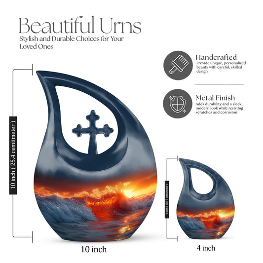 10 Inch Ocean Waves Urn